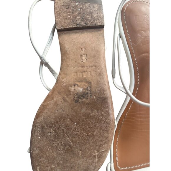 STAUD White Leather Flat Sandals Size 41 / US 11 - Picture 5 of 5